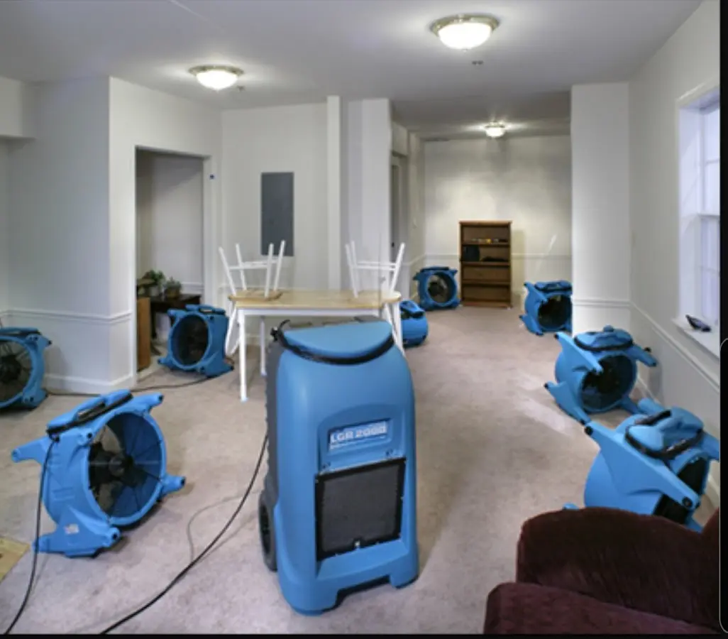 Air movers and dehumidifier setup for Water Extraction & Removal in Lochmoor Waterway Estates